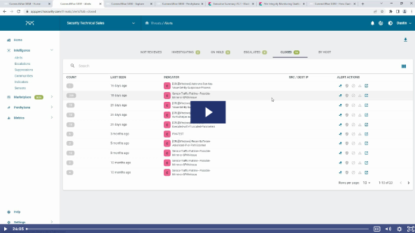laptop showing ConnectWise Co-Managed SIEM screenshot
