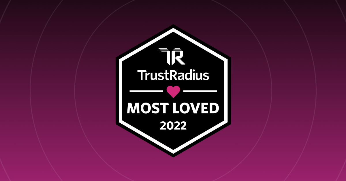 2022 Trust Radius Most Loved Products award badge