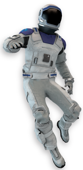 a rendered image of an astronaut floating