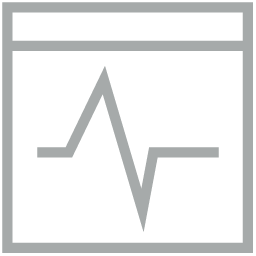 icon of a screen with a pulse line