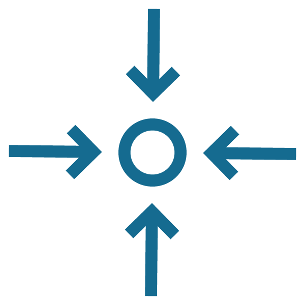 icon four arrows pointing to a circle