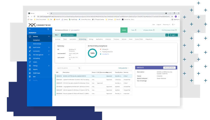 A screenshot of ConnectWise RMM